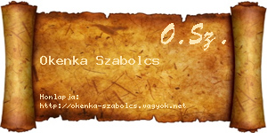 Okenka Szabolcs névjegykártya